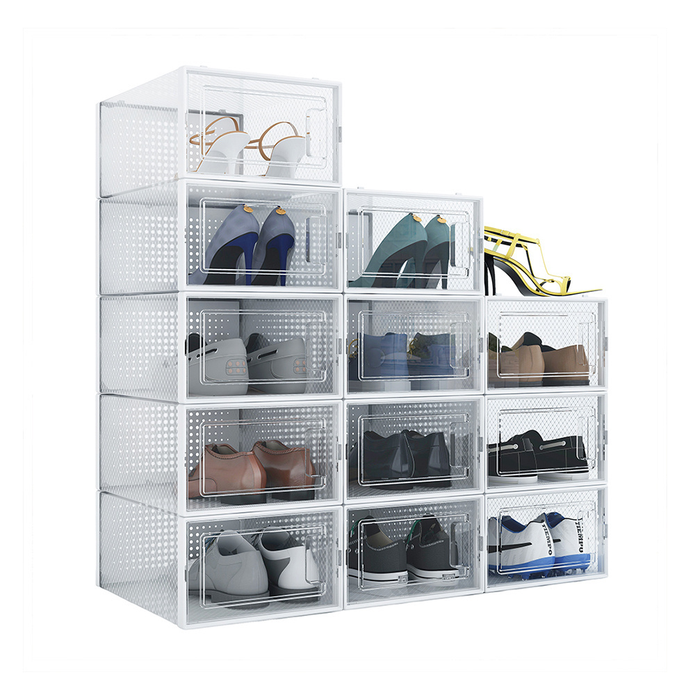 Latest style Shoe Box Light Clear Shoe Box Plastic Cubby Shoe Rack