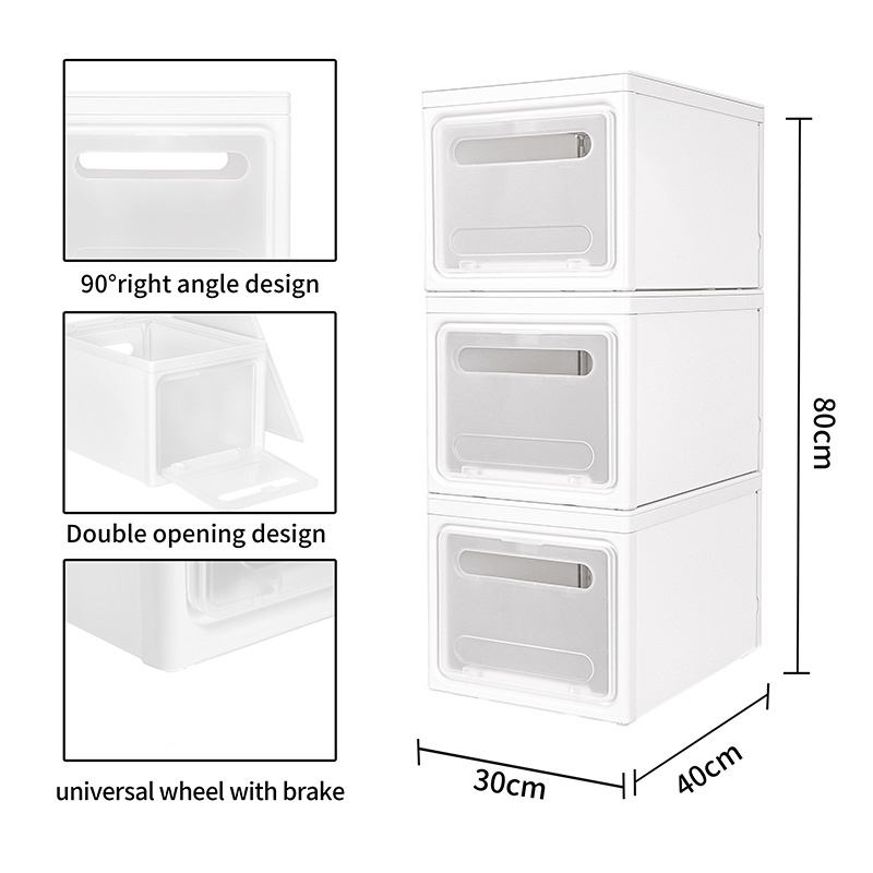 Clothes Storage Box Closet Organizer Home Organization Boxes PP Storage Bins Plastic Storage Box With Lid