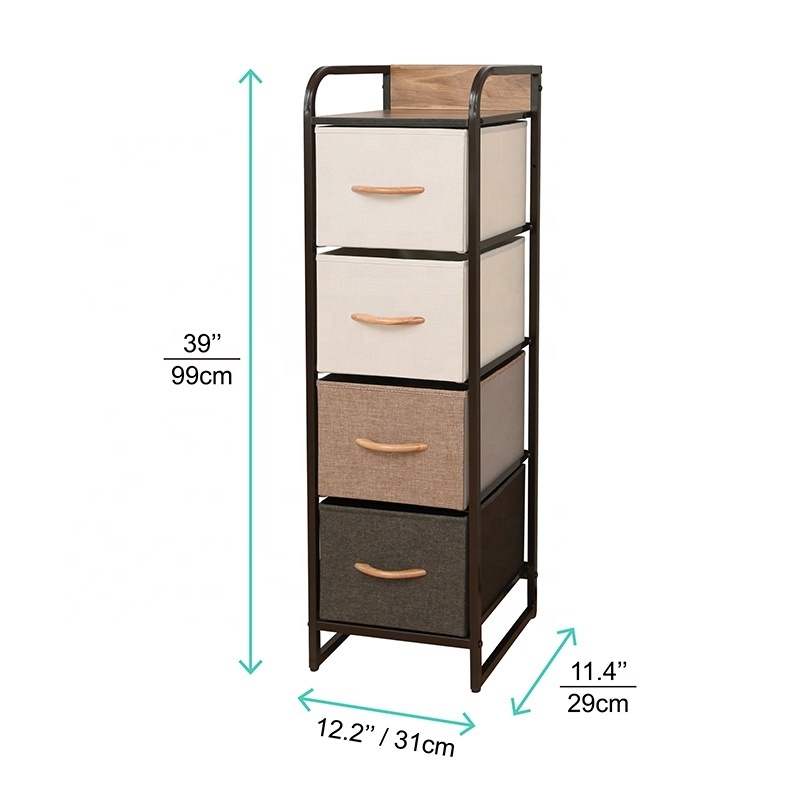 Household Essentials Drawer Storage Chest Unit Removable Brown Bins Foldable Storage Cube