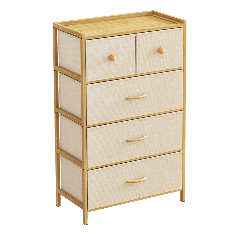 Hot Seller Dresser Storage Tower 4 Drawers Sturdy Bamboo Frame Bamboo Furniture bamboo storage