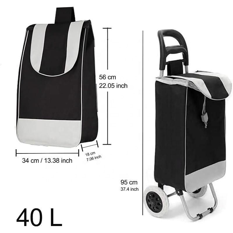 Foldable Utility Cart Folding Portable Rolling Crate Shopping Grocery Kids Shopping Trolley for Elderly