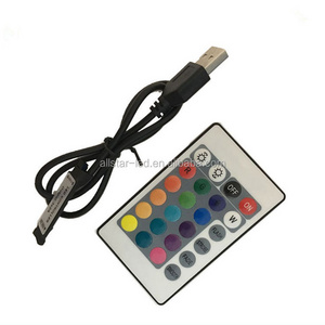 DC5V 3Channel IR 24key remote control mini 3key RGB controller with USB port For SMD 5050 3528 RGB LED Strip Light