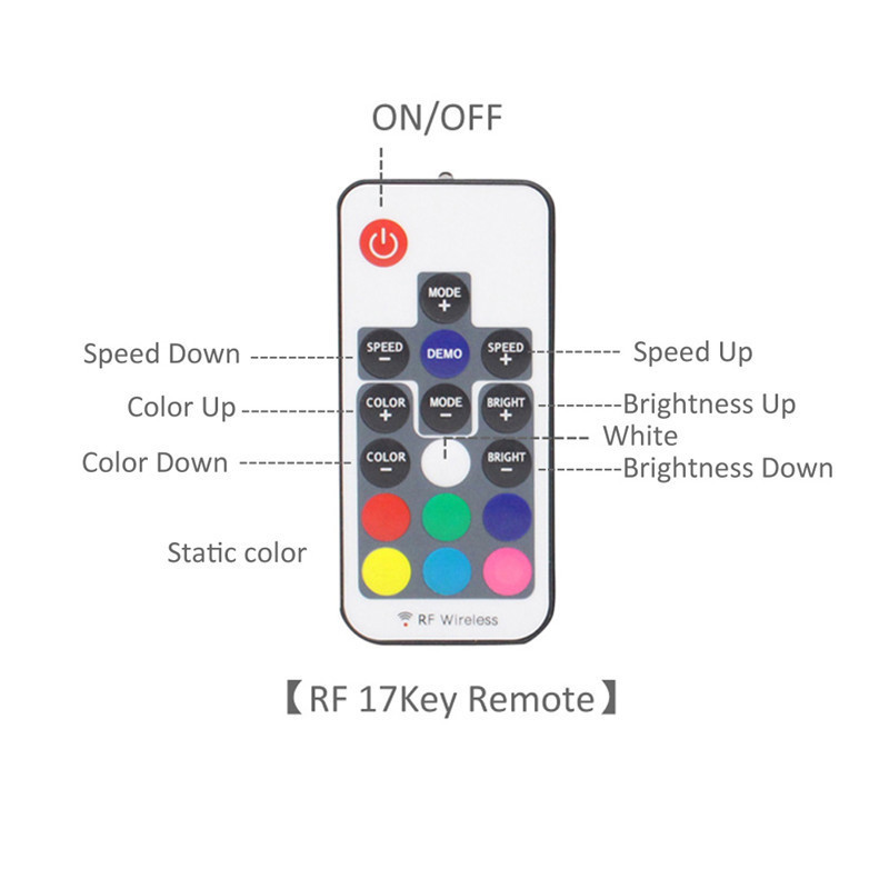 IDE SATA RGB Controller RF17 Keys Remote DC 12V Wireless Large 4 Pin Controller for PC Computer Case 5050 RGB LED Strip Light