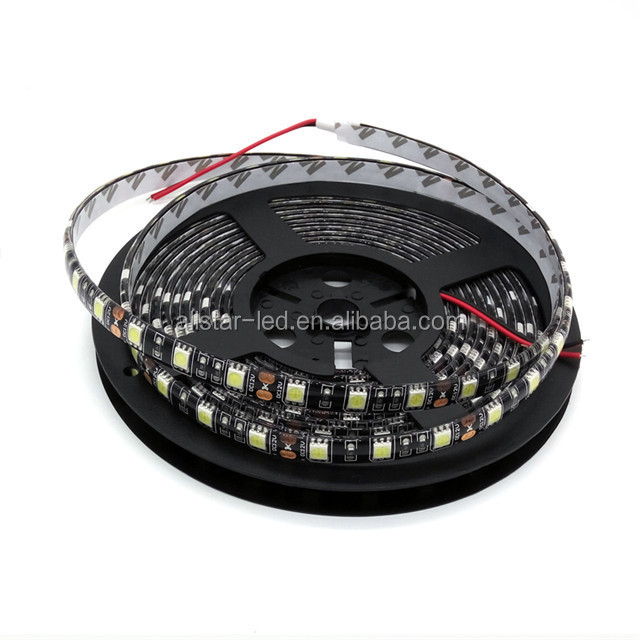 LED Strip Black PCB Board SMD 5050 5m roll 300leds DC12V IP65 Waterproof White/Red/Blue Flexible LED Strip for Home Decoration