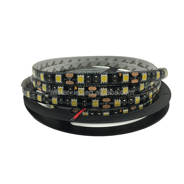 LED Strip Black PCB Board SMD 5050 5m roll 300leds DC12V IP65 Waterproof White/Red/Blue Flexible LED Strip for Home Decoration