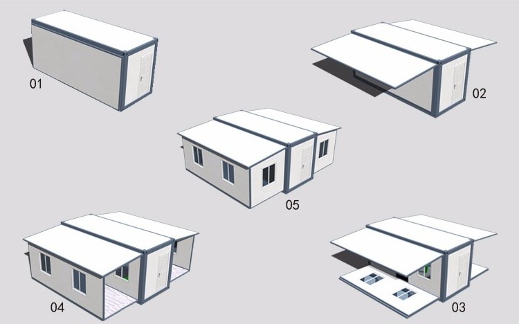 Extended Foldable Prefab Container Homes/40ft Folding Living Container/expandable Cabin Foldable Container House Allstar Modern