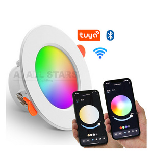 Color Changing Spot Light Smart RGB Downlight 7W 9W 12W 15W 18W Intelligent Dimmable LED Downlight With Alexa Tuya APP