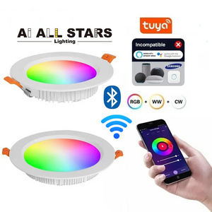 Wifi Bluetooth Remote APP Alexa Voice Control LED Spot Light Smart Downlight RGB DMX Dimming Multicolor LED Recessed Lights