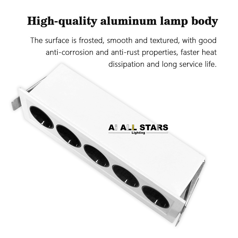 Linear Rectangular COB Spotlights Anti Glare LED Wall Washer Lamp Small Beam Angle Recessed Ceilinglight Grille Down Spot Lights