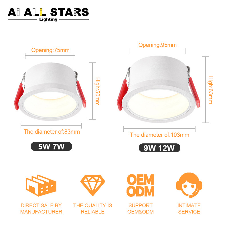 Blue tooth Smart Light LED Downlight Commercial Lamp Ceiling Recessed Down Light Wifi Dimmable SMD CCT Adjustable Tuya Downlight