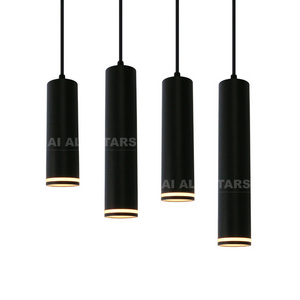 Indoor Ceiling Modern Hanging Pendant Lighting Fixtures Bedside GU10 Black Chandelier Simple Creative Home Decor Pendant Lamp