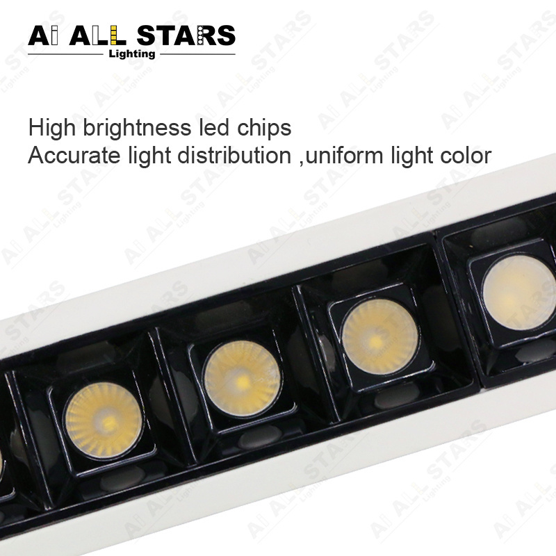 Factory In Stock Rectangle Recessed Anti-glare Spot Lights Wall Washer LED Grille Lighting LED Linear Downlight LED Spotlight