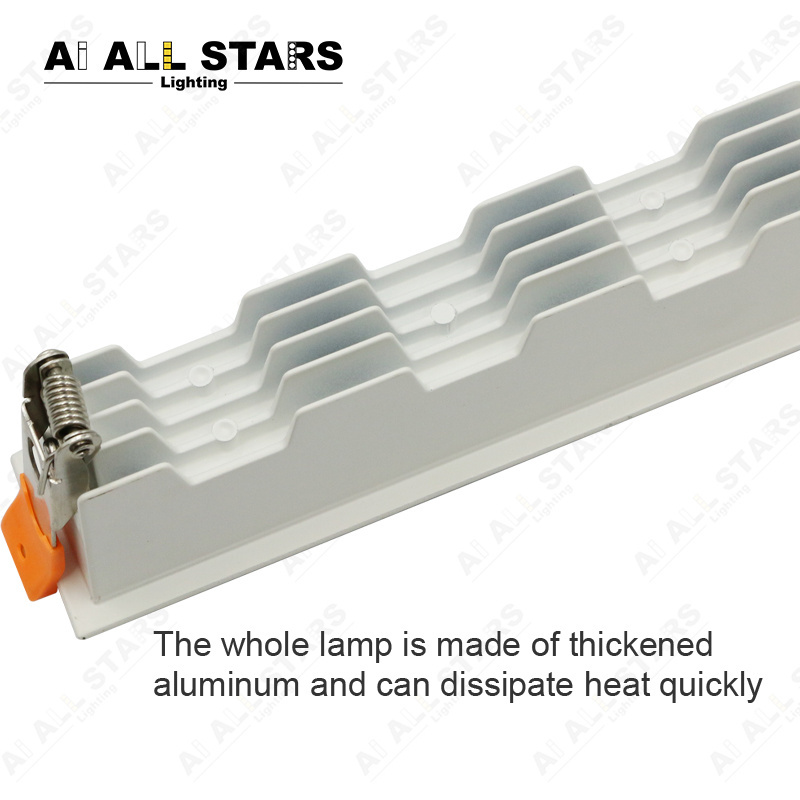 Factory In Stock Rectangle Recessed Anti-glare Spot Lights Wall Washer LED Grille Lighting LED Linear Downlight LED Spotlight