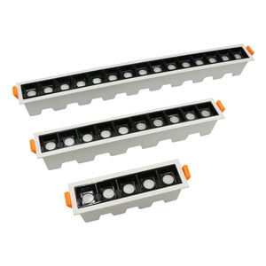 Factory In Stock Rectangle Recessed Anti-glare Spot Lights Wall Washer LED Grille Lighting LED Linear Downlight LED Spotlight