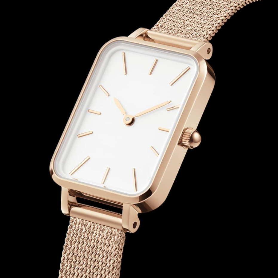 Minimalist Women Watches Rose Gold Stainless Steel Bracelet Watch Slim European Style Girls Ladies Quartz Wristwatch