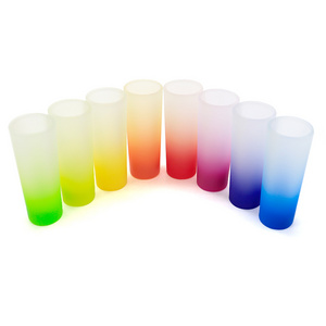 3oz Frosted Blank Sublimation  Transparent Glasses Gradient Color Shot Wine Glass