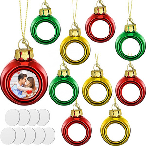 Sublimation Baubles  4cm 6cm 8CM Ornament Mixed Color Plastic  Decorated  ball for Christmas Tree