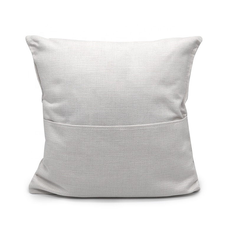 Wholesale DIY Printed Linen Pillow Case with Pocket Sublimation Blank Pocket Linen Pillow Covers