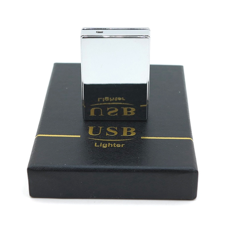 2024 Metal rectangle Windproof Electronic Fingerprint Induction Cigarette Lighter mini lighter for cigarette custom lighter