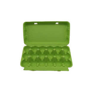 100% Compostable paper pulp green color quail egg cartons with 18 compartments