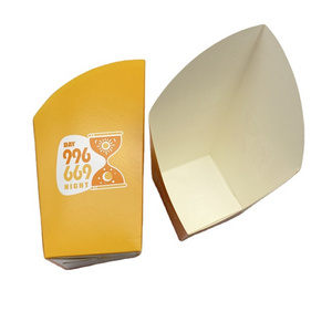 Custom disposable white cardboard food boxes french fries fried  paper box