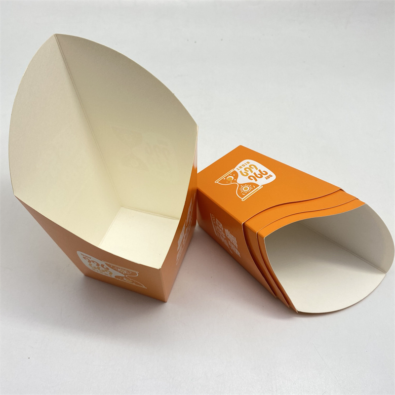 Custom disposable white cardboard food boxes french fries fried  paper box