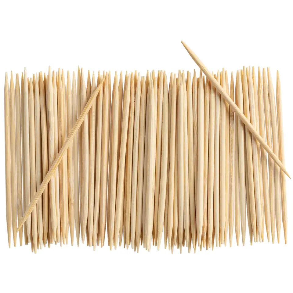 Disposable Wooden Tooth Pick Mint Surface Smooth Kids Bamboo Tooth Pic Stocked Disposable Custom Toothpicks Flags