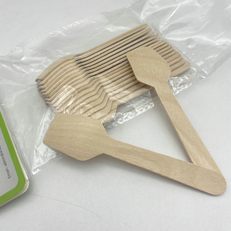 Hot Disposable Food Grade Wooden Small Spoon Ice Cream Scoop