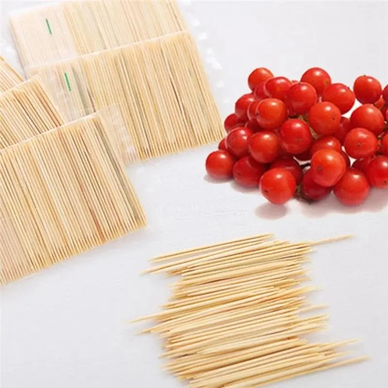 Disposable Wooden Tooth Pick Mint Surface Smooth Kids Bamboo Tooth Pic Stocked Disposable Custom Toothpicks Flags