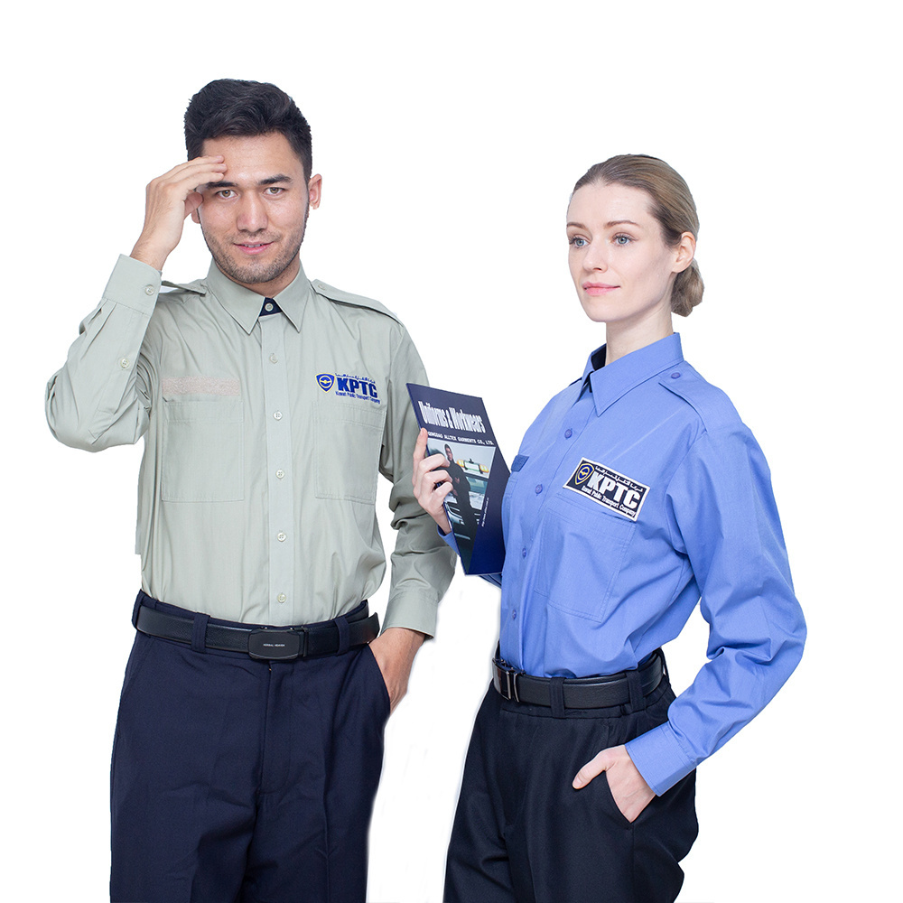 Green/Blue Design Security Guard Office Uniforms Suit High Quality Shirt For Men/Women