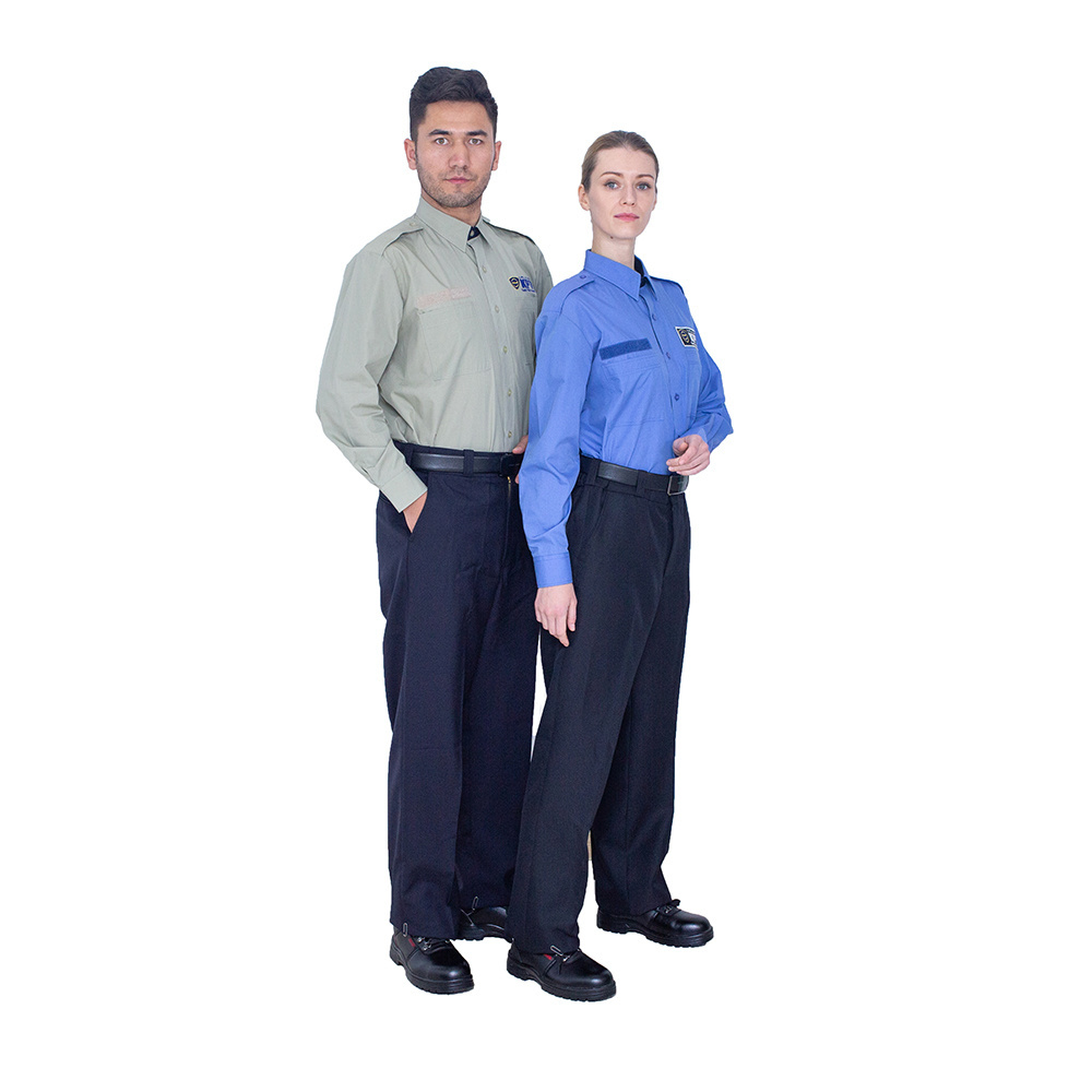 Green/Blue Design Security Guard Office Uniforms Suit High Quality Shirt For Men/Women