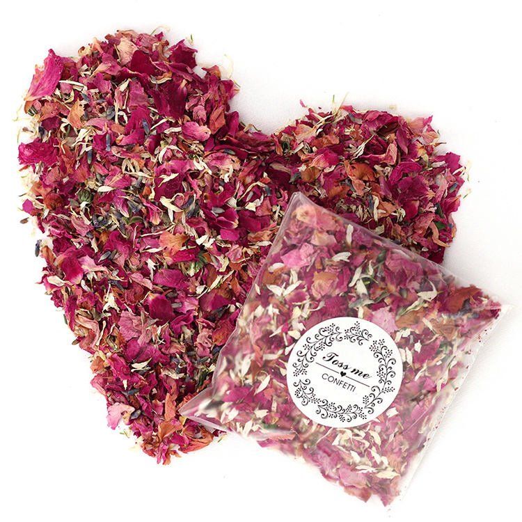 natural dried flower confetti dried rose petal organic for Wedding Table Decoration