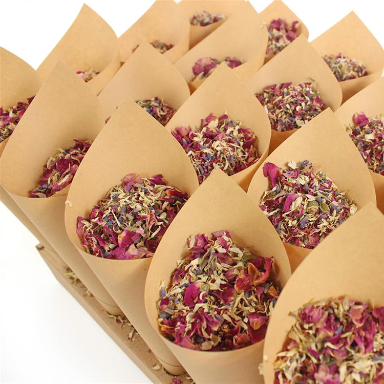 natural dried flower confetti dried rose petal organic for Wedding Table Decoration