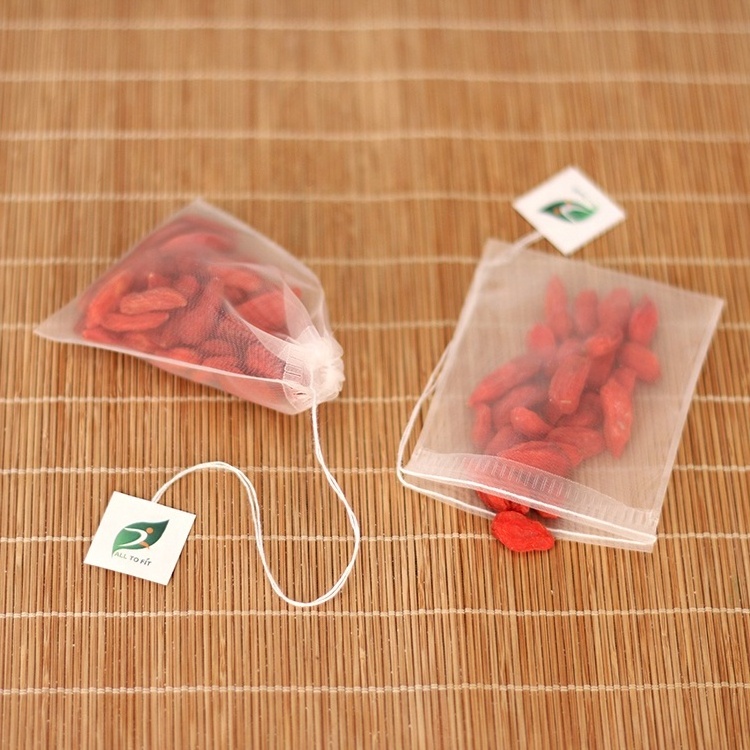 Drawstring teabag Wholesale Food Grade Biodegradable Nylon Empty Tea Bag Packing