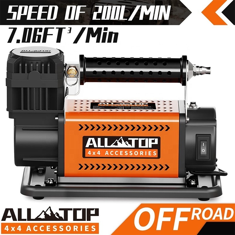 ALL-TOP  Air Compressor Kit  12V Portable Inflator 7.06CFM Offroad Car Air Compressor for Truck