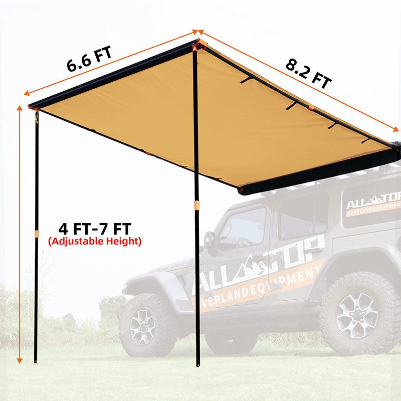 High Quality Waterproof Side Awning 2*2.0m Off Road for 2-4 Person 180 Degree Outdoor Tent customized Logo