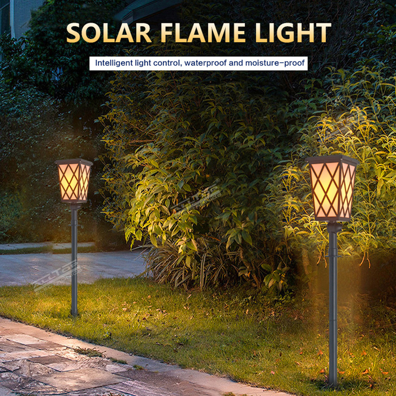 ALLTOP Waterproof Solar Powered Outdoor garden lighting Solar flickering flames torch light for security path light