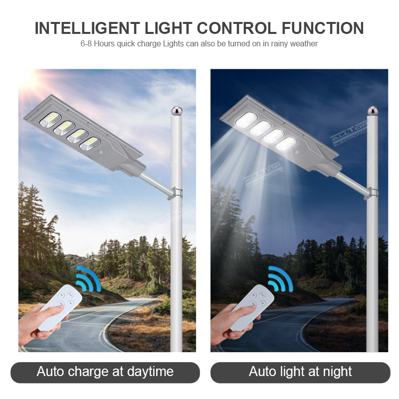 ALLTOP Energy Saving Ip65 Waterproof Outdoor Street Light 30w 60w 90w 120w 150w All in One LED Solar Street Lamp