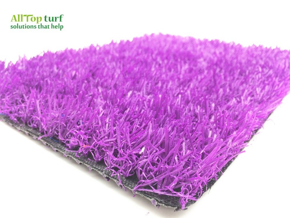 25mm non toxic purple UV protected colorful artificial grass for kindergarten kids playground