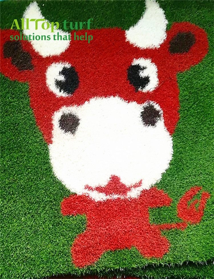 China top manufacturer of artificial grass, cartoon Colorful Animals Pattern Artificial Turf Grass