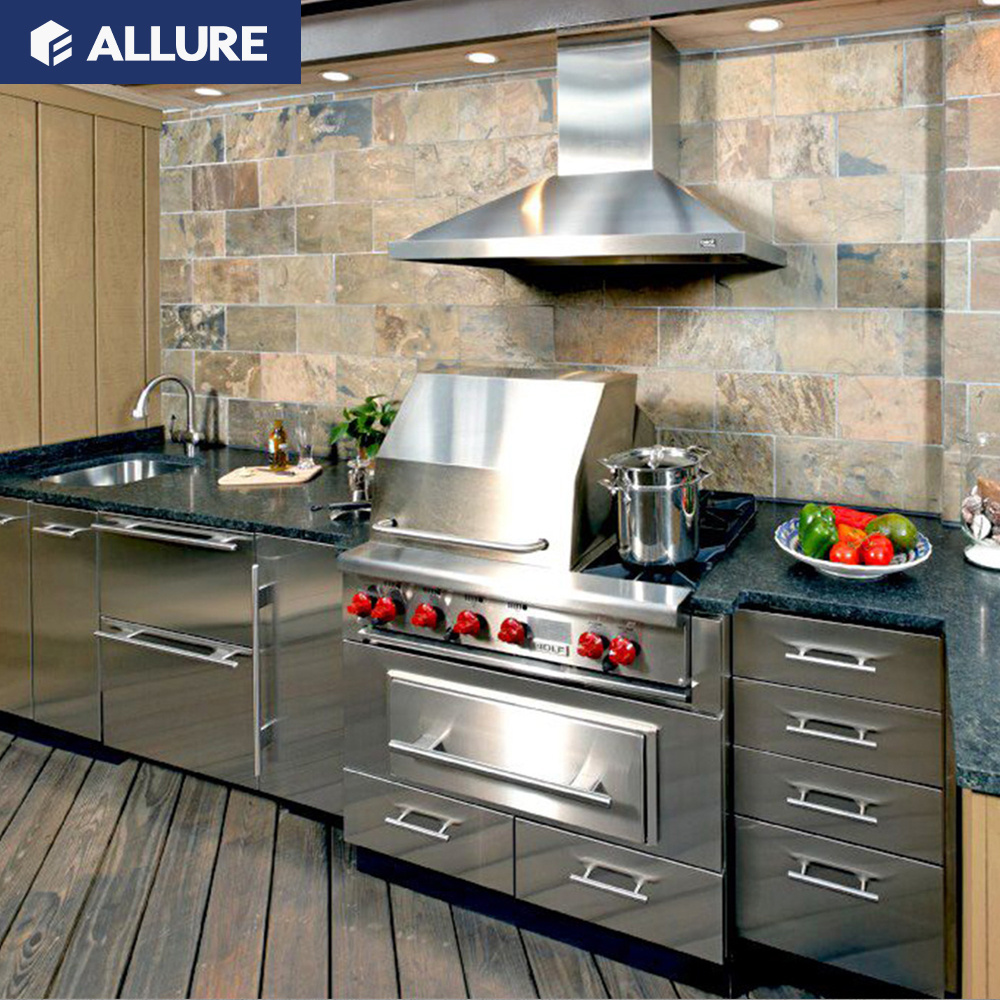 Allure Kitchen Cabinets Simple Customized Durable Modern Mobile Home Kitchen Sinks Interior Design Cuisine U Shape Steel 5 Years