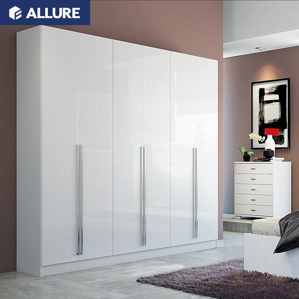 Allure manual 3 door sliding mdf wooden portable tv dress wardrobe accessories closet