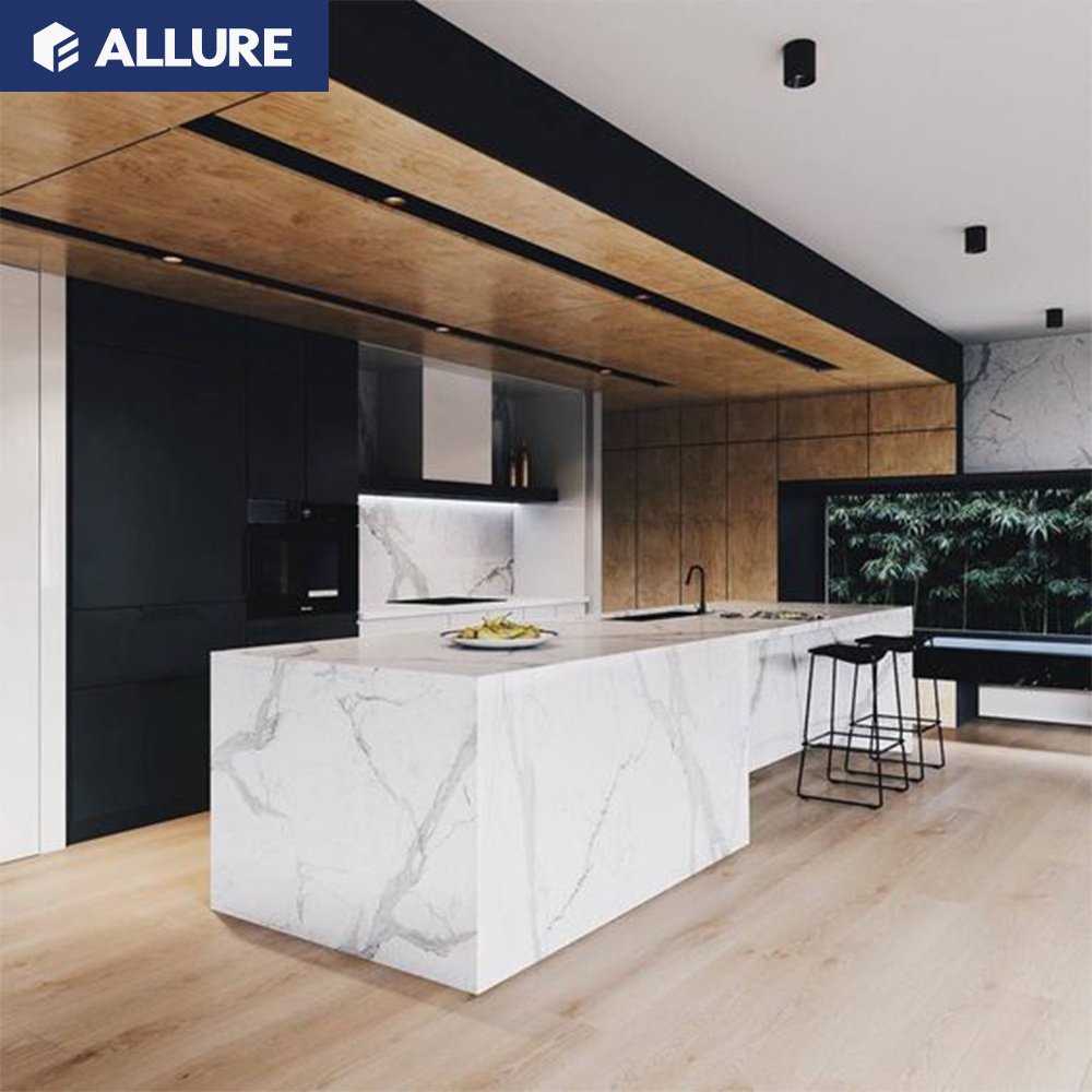 Allure smart multifunctional hotel room walnut marble tops kitchen cabinets for kitchen purple color