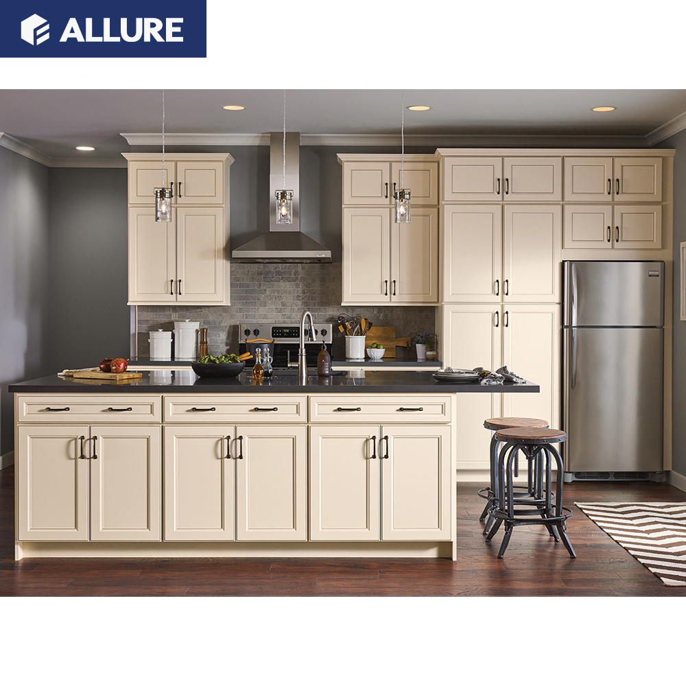 Allure American Style Wooden Pantry Storage Organizer Maplewood White Shaker Modern Solid Wood Kitchen Island Cabinet