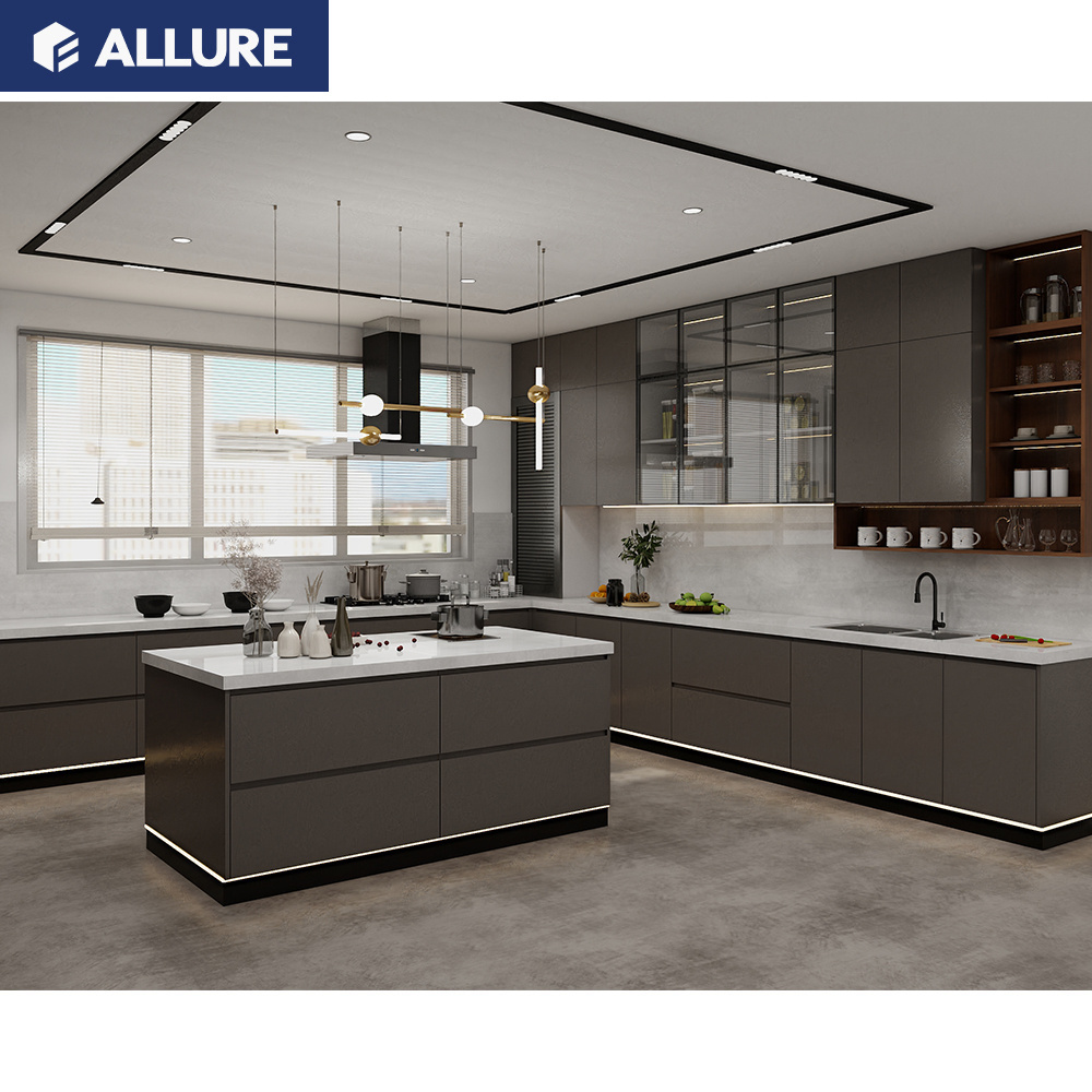 Allure Modern White High Gloss Lacquer Factory Smart Direct Cuisine Complete Good Quality Kitchen Unit Cabinets