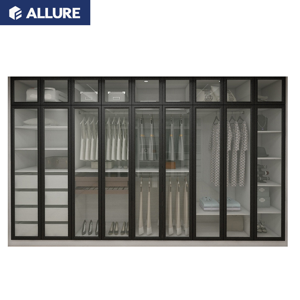 Allure veneer designs for built-in 10 door wardrobe furniture accessories