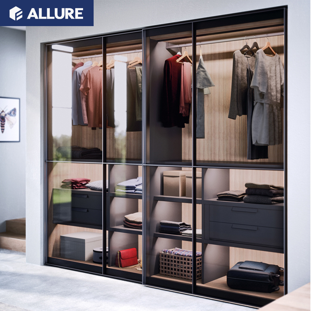 Allure shelving pole system aluminium frame closet storage wardrobe