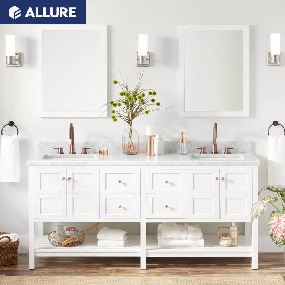 Allure 45 inch wall washbasin commercial bathroom double sink bathroom vanity cabinets box