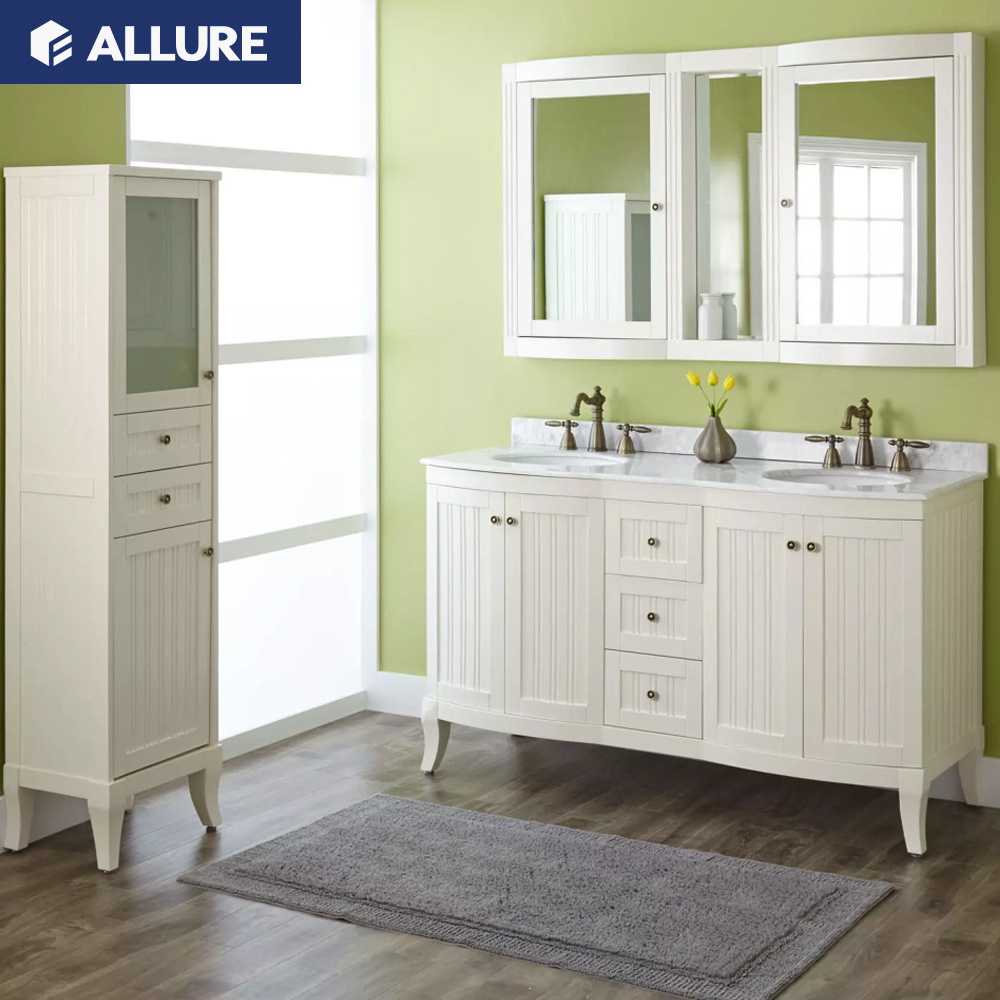 Allure 45 inch wall washbasin commercial bathroom double sink bathroom vanity cabinets box