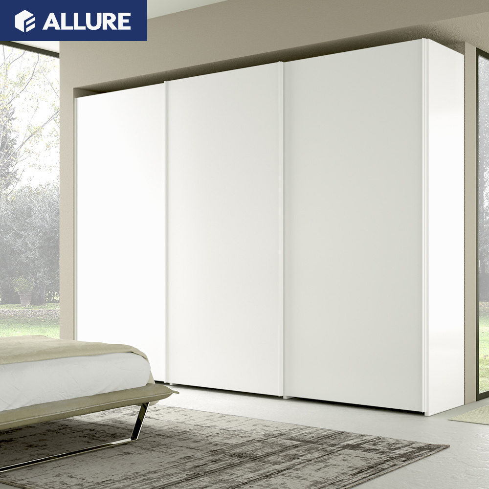 Allure sliding door stainless steel metal bedroom wardrobe closet cabinet singapore with mirror